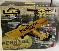 Gearbox Limited Edition Die Cast Model Airplane Pennzoil Stinson Detroiter Bank