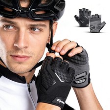 Bike Bicycle Gel Pad Fingerless Gloves Mens Half Finger Hiking Cycling Driving