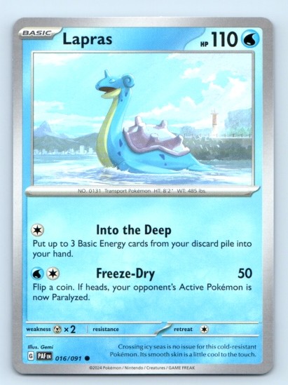 Lapras 016/091 ~ Common English Near Mint