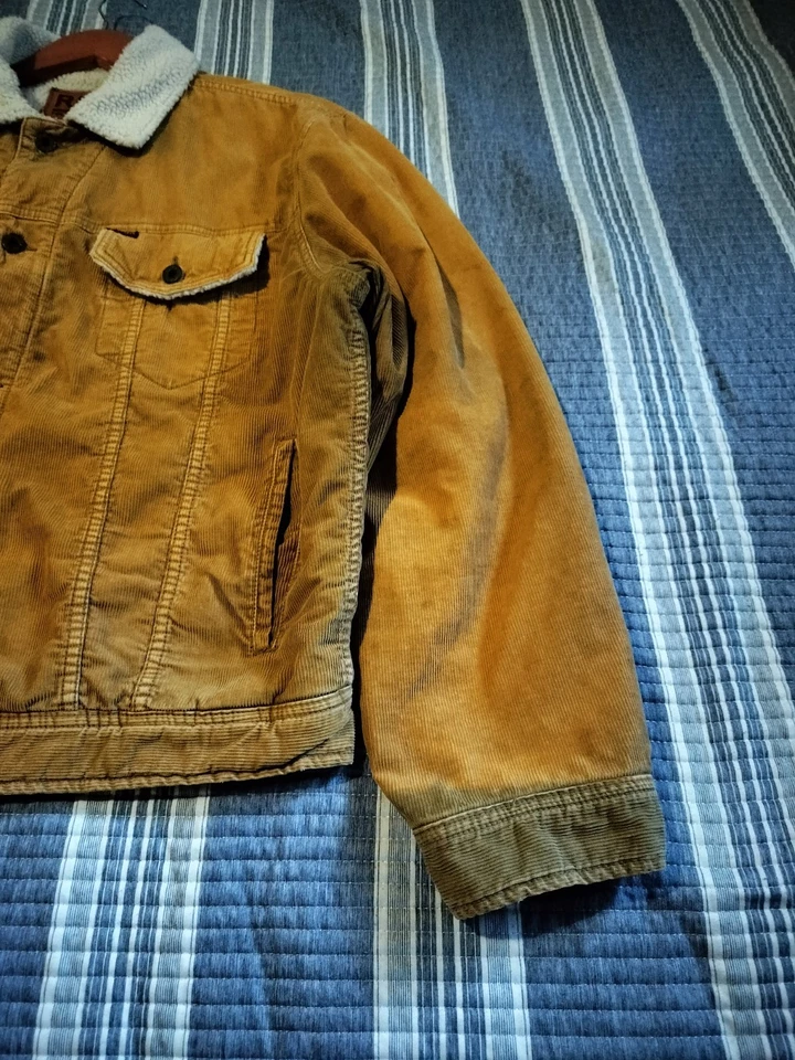 Винтажная мужская куртка дальнобойщика Ralph Lauren Polo Jeans Corduroy Sherpa с подкладкой размер XL - Изображение 3 из 4