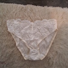 Victoria's Secret nwot vintage panties womens Large cream lace satin nylon