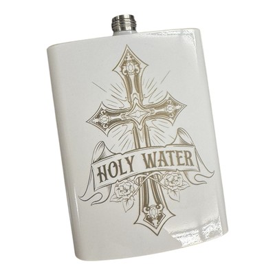 Holy Water, stainless steel 8 oz flask