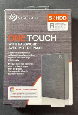 Seagate One Touch Secure External Hard Drive 5TB HDD [ BLACK ] NEW