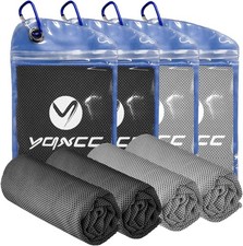 YQXCC 4 Pack Cooling Towels  40"x12"  Cool for Neck and Face  Microfiber Soft