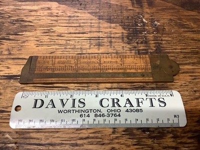 Beautiful Antique Stanley #36-1/2 Boxwood And Brass Caliper Rule Missing Pin