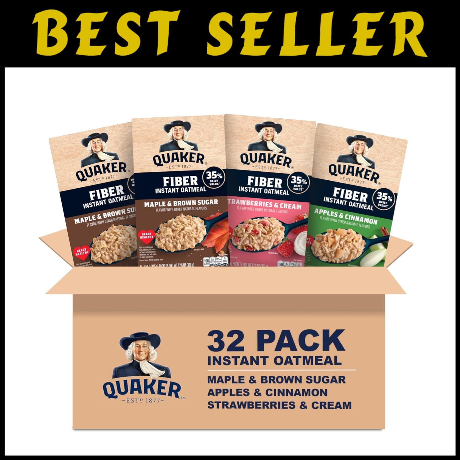 Instant Oatmeal Breakfast Mix, 3 Flavors, 32 ct