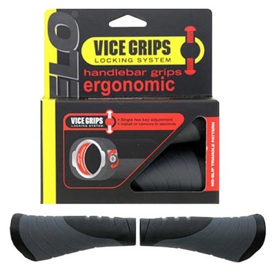 Messingschlager Griffe ERGOGEL D3 FIX, Velo, Paar 135/135mm, schwarz-grau