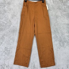 Uniqlo Hana Tajima Pants Womens Small Brown Straight Leg Dress Trousers Work