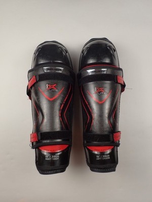 Bauer Vapor 1x Lite Shin Guards Senior Size 15  used -  cracked (see pictures)