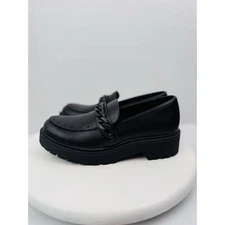 Report Hayden Womens Size 7 Black Chunky Chain Studded Loafers Faux Leather