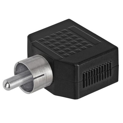 RCA Male Plug to 2x 3.5mm Mono Female Jack Adapter 2-way Y Splitter Converter