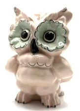 VINTAGE 6" HOOT OWL FIGURINE By Kay Finch Ceramics/CALIFORNIA POTTERY/MCM KITSCH