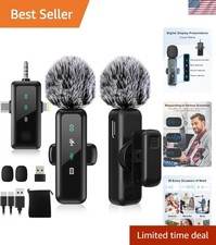 3 IN 1 Wireless Lavalier Microphones for iPhone/Android/Camera DevicesLightni...
