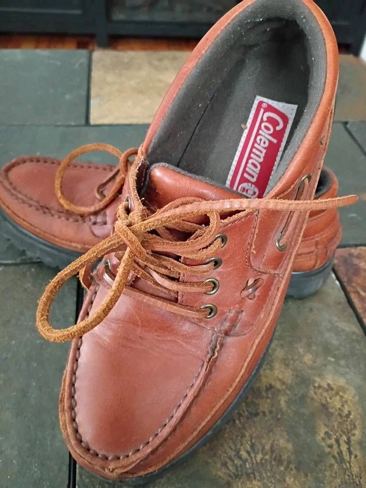 COLEMAN BROWN LEATHER DECK/BOAT STYLE SHOES CLASSIC sz 8 Womens