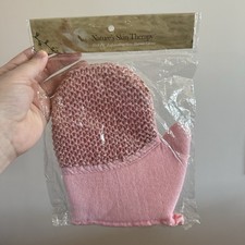 VTG New Pink Natures Skin Therapy Exfoliating Bath Shower Glove Knit