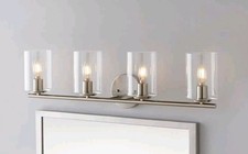 Hampton Bay Champlain 31.5 in. 4-Light Brushed Nickel Modern Bathroom Vanity