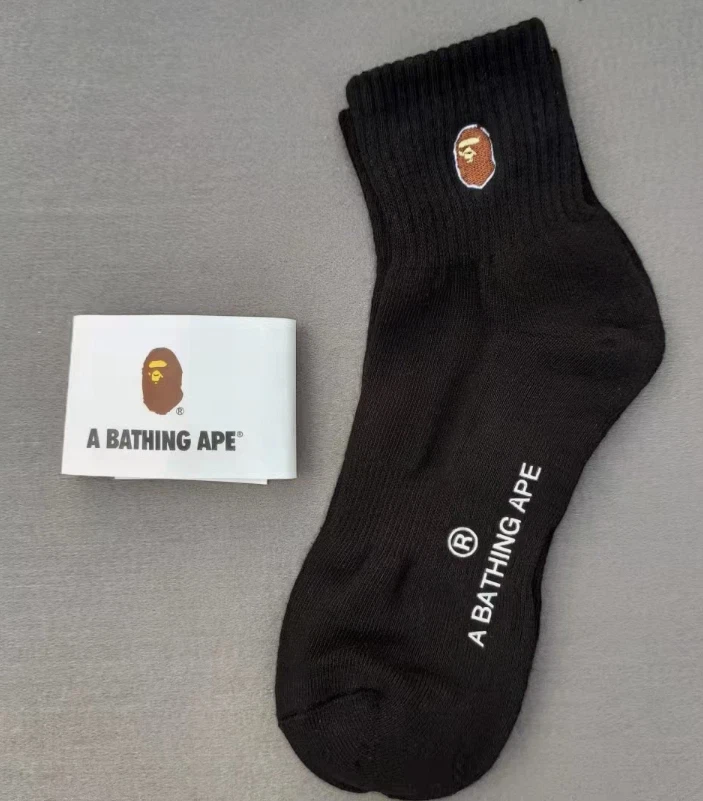 Paquete de 3 calcetines BAPE para media pantorrilla negro blanco gris - ropa de calle, nuevos con etiquetas Foto 4 de 4