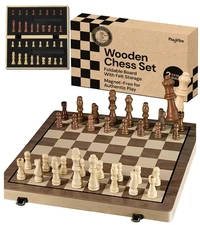 15" Wooden Chess Sets - Board Game with 2 Extra Queens | Wooden Chess Board S...