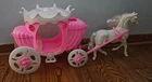 Vintage Barbie Size Pink Carriage with White Horse
