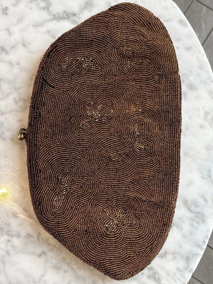 Vintage Jorelle Beaded Copper Clutch Purse, Made in Belgium, Rare Fashion Gifts - Image 3 of 4