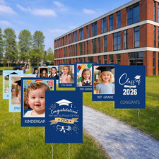 15 Pcs 2026 Graduation Decorations K-12 Graduation Photo Yard Signs 16.5 X 12''