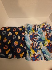Boys Size 5T Swimsuit Trunks Lot of 2 One Place Sports  Cat  Jack Swimwear