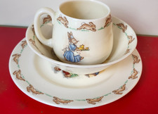 Vintage Royal Doulton Bunnykins 3 Piece Child Dining Se English Fine Bone China