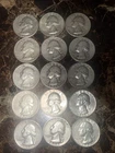 15 Washington 90% Silver Quarters ~ 15 Silver Coins Lot – Mixed Dates (H2)