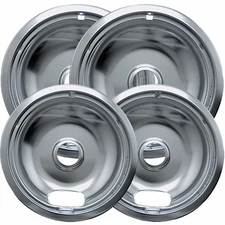 4pc Drip Pans Bowl Set 6" & 8" - Frigidaire Kenmore Whirlpool Stove Range Burner