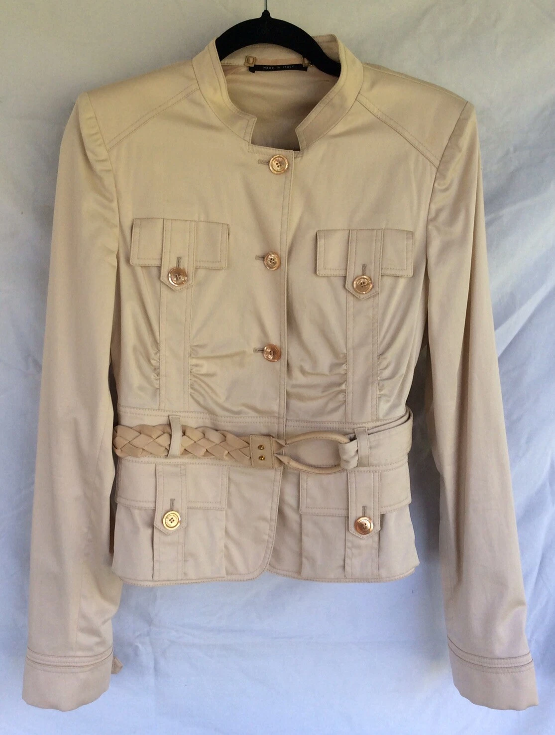 Veste militaire authentique couleur coton crème ceinture GUCCI taille 44 Italie