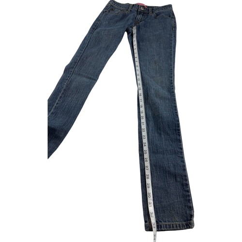 Levis 518 Damen Skinny Jeans Größe 1 Lang Blau Denim Rinse Wash Low Rise Zip Fly - Bild 8 von 9