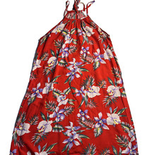 Vintage Made In Hawaii Women Dress M Red Floral Resort Vacation Beach Travel