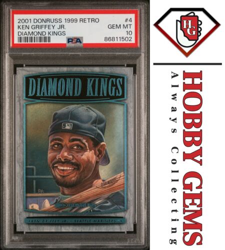 KEN GRIFFEY JR PSA 10 2001 Donruss 1999 Retro Diamond Kings #4 456/2500 - 第 1/2 張圖片