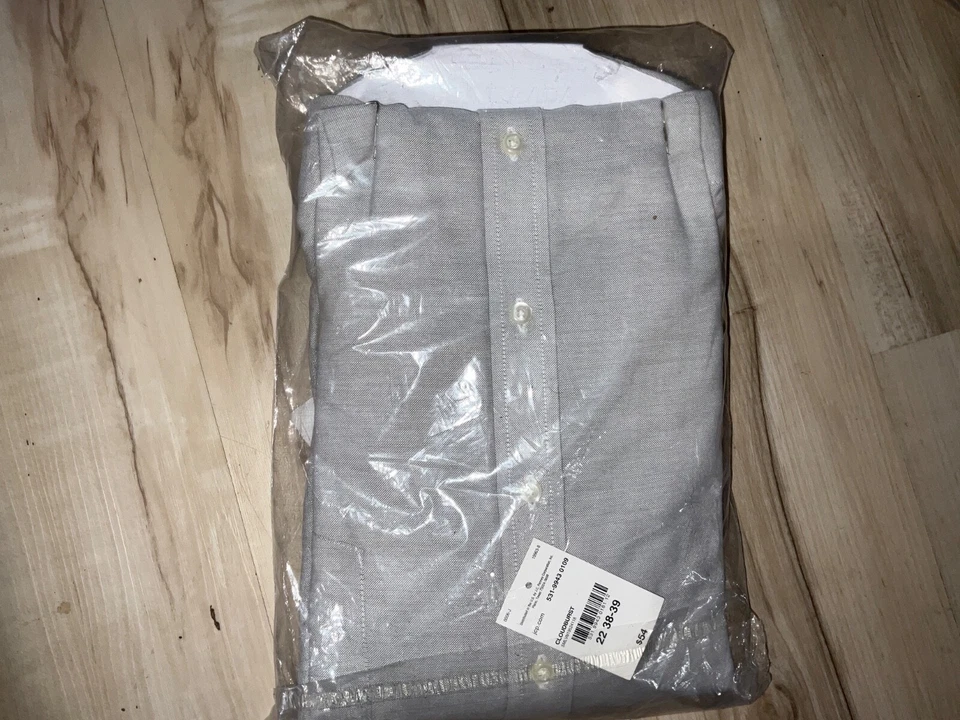 NWT Stafford Men's Dress Shirt Oxford Stretch Button Long Sleeve 22 38 39 Gray - Image 3 of 4