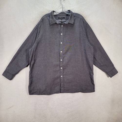 Navy Cotton Collar Lightweight Business Casual Dress Shirt Mens Size 2XL - Picture 4 of 19