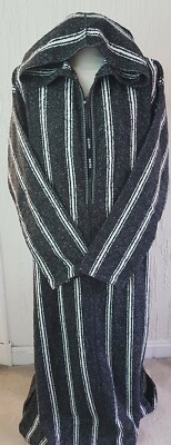 メンズウェア jaboob Moroccan Hooded Cotton Blend Striped Long Sleeve Thobe Jubba