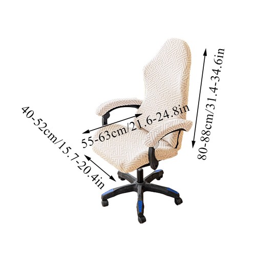 Office Chair Cover Stretch Computer Game Desk Task Seat Cover Rotat Slipcover AU - Picture 2 of 31