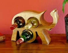 Bois Étagère à Vin Éléphant Range-Bouteilles Sueur Bois Massif Cadeau Neuf