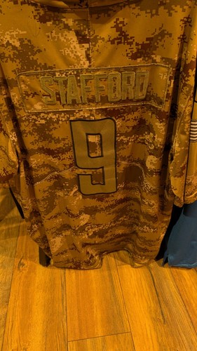 Detroit Lions Nike Dri-Fit On Field Camo Salute To Service Jersey Stafford READ - Picture 3 of 3