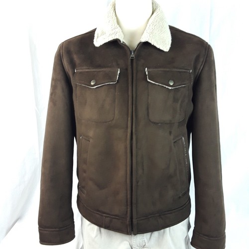 brown Jacket faux suede trucker jacket 