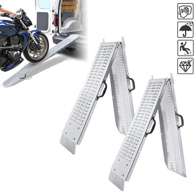 2x Auffahrrampe Rampe 400Kg klappbar Motorradrampe Auffahrschiene Laderampe Top#