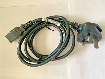 Netzkabel 3 Pin Sicherungsstecker mit 2m schwarzem Kabel und 3 Pin Buchse Netzteil