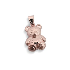 Solid 14K Rose Gold Teddy Bear Pendant Charm, 3.0 grams, Small