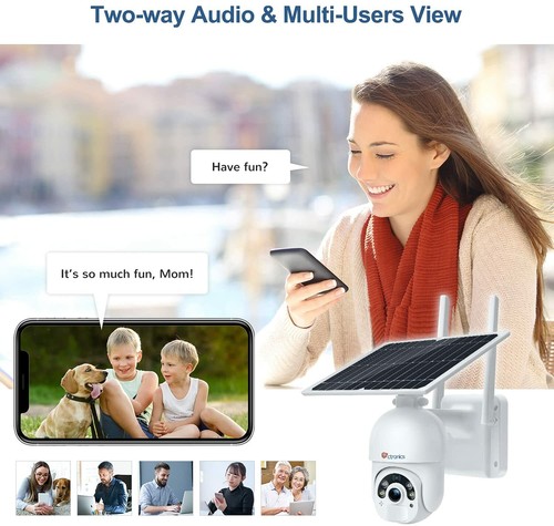 Solar Security Camera Outdoor Wireless WiFi, Ctronics Pan Tilt Home PTZ Camera - Picture 6 of 7