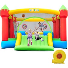 Commercial Inflatable Bounce House with Slide  Blower Kids Large Bouncer Castle