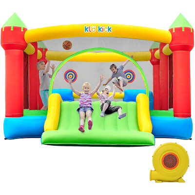 Commercial Inflatable Bounce House with Slide & Blower Kids Large Bouncer Castle