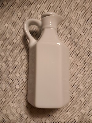 Vintage Xcell Unsigned Pottery China White Ceramic Oil - Vinegar Cruet 6'' NIB