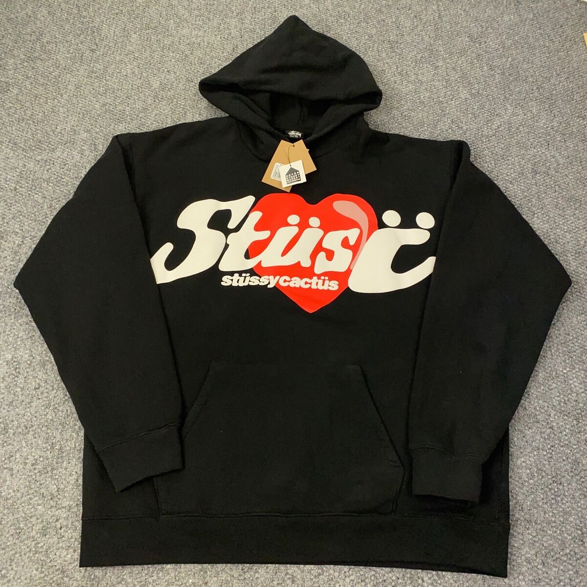 Stussy X CPFM Cactus Plant Flea Market Heart Hoodie Mens XL Stussy X CPFM Cactus Plant Flea Market Heart Hoodie Mens XL