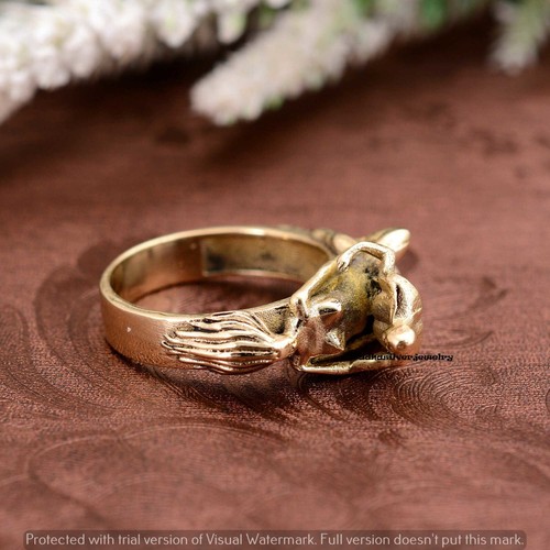 Two Lovers Kissing Ring,Lovers Romantic Design,Partners Ring,Boho Unique Jewelry - Picture 5 of 6