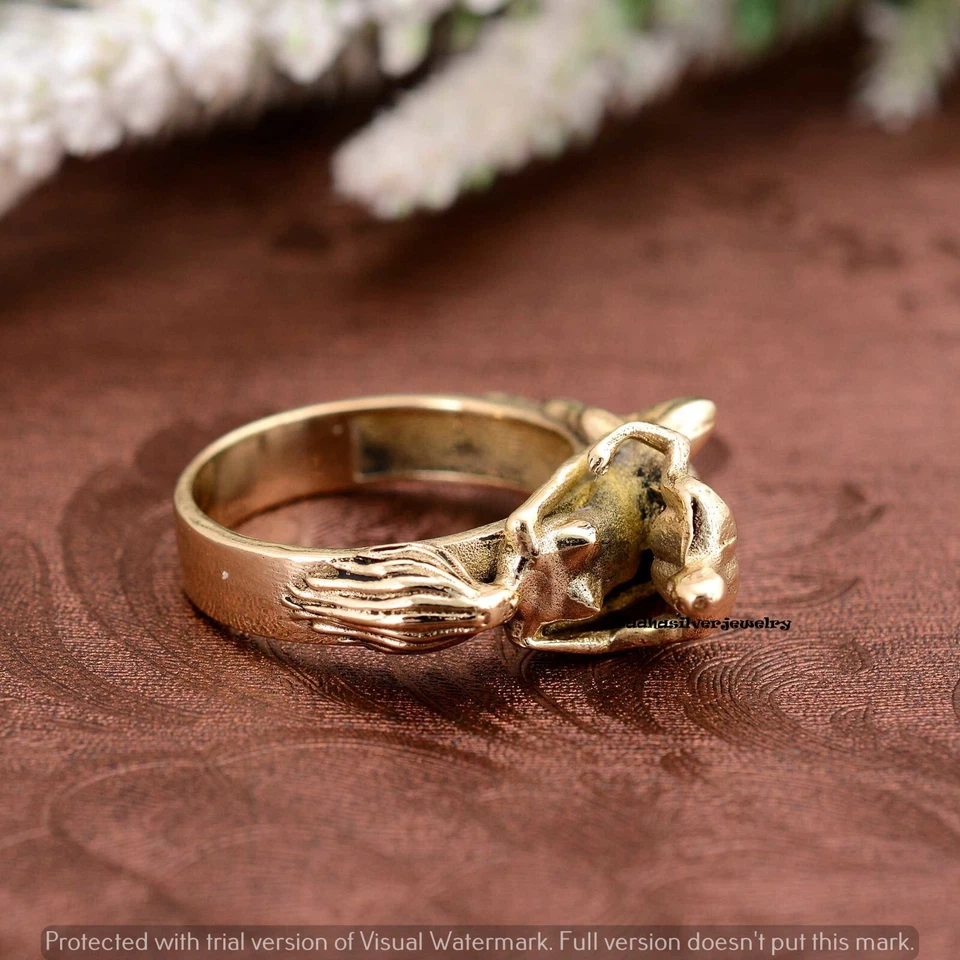 Anillo de beso para dos amantes, diseño romántico para amantes, anillo para socios, joyería única Boho Foto 4 de 4